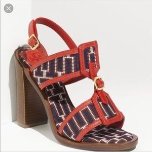 Tory Burch Florian Stack Heeled Sandals